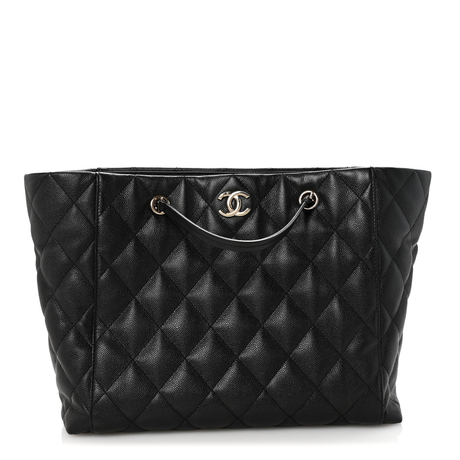 Chanel Caviar Quilted Large CC Shopping Tote Black 1 of 12