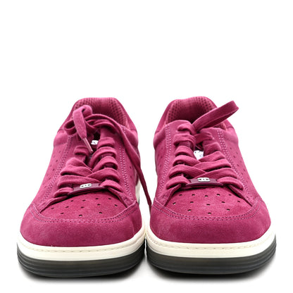 Chanel Suede Calfskin Logo Sneakers 41 Dark Pink 3 of 8