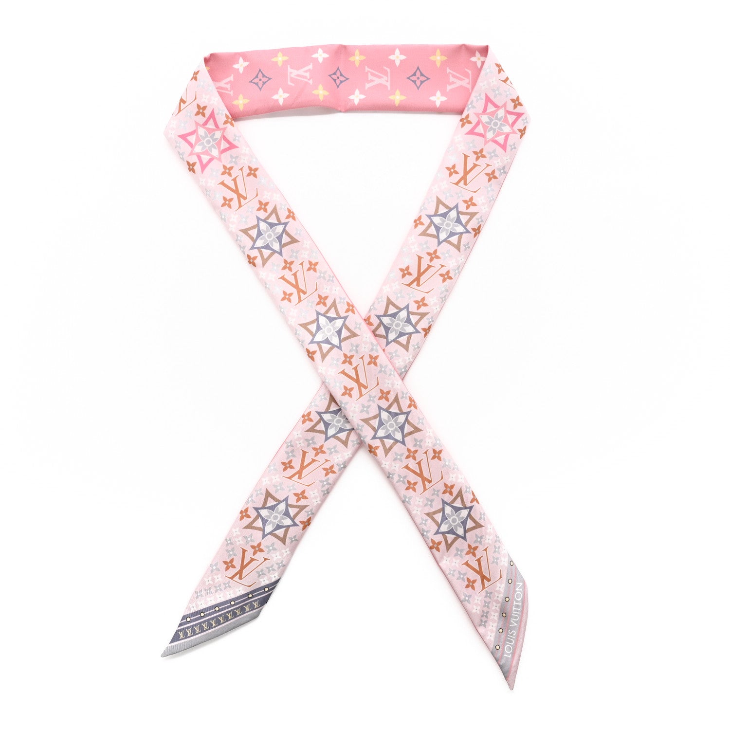 Louis Vuitton Silk Monogram Flowers Forever Bandeau Rose Clair 1 of 3