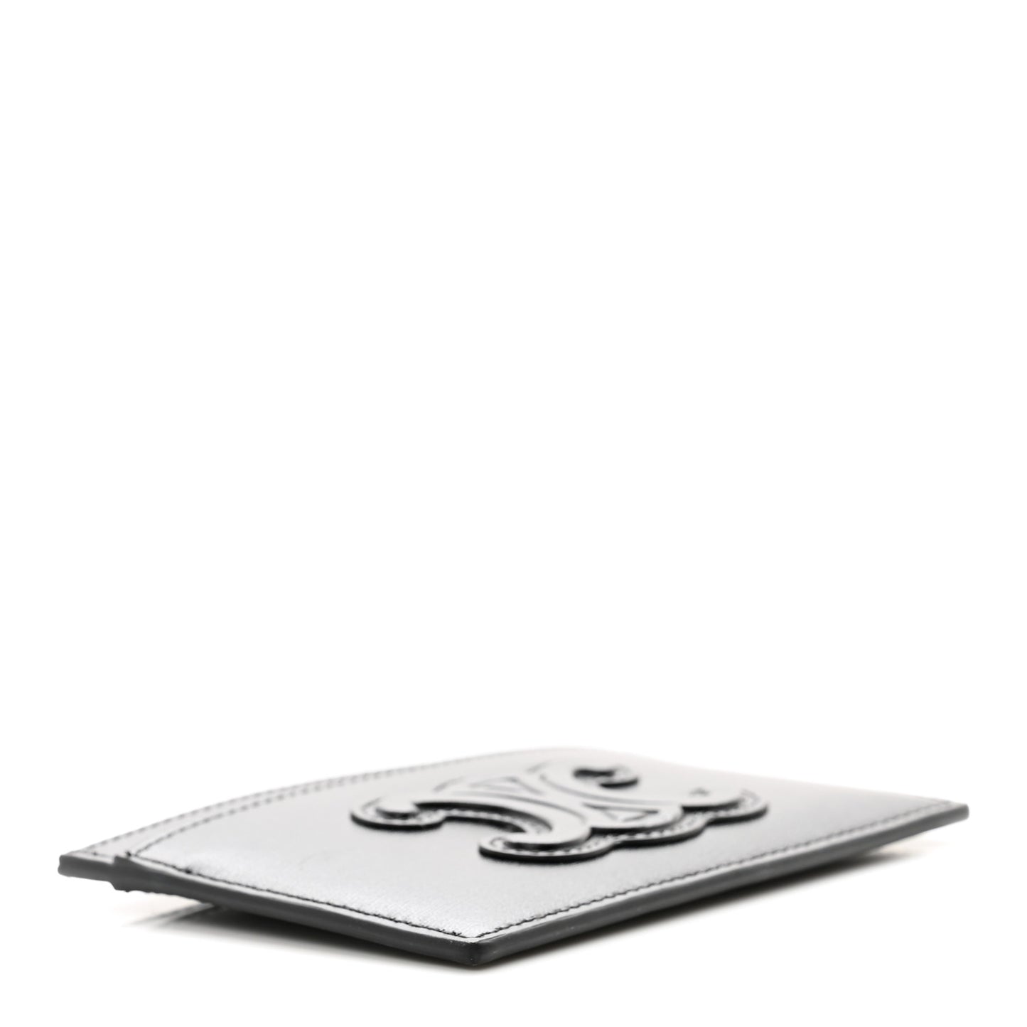 Smooth Lambskin Triomphe Card Holder Black