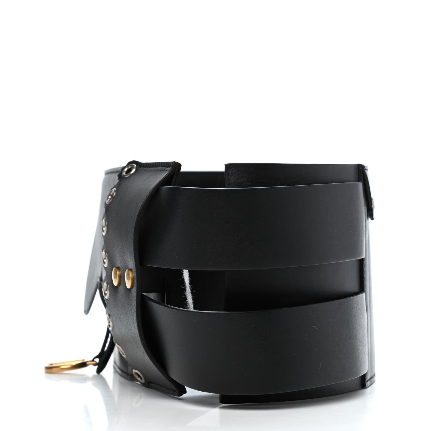 Christian Dior Calfskin Saddle Grommet Belt 75 30 Black 3 of 4