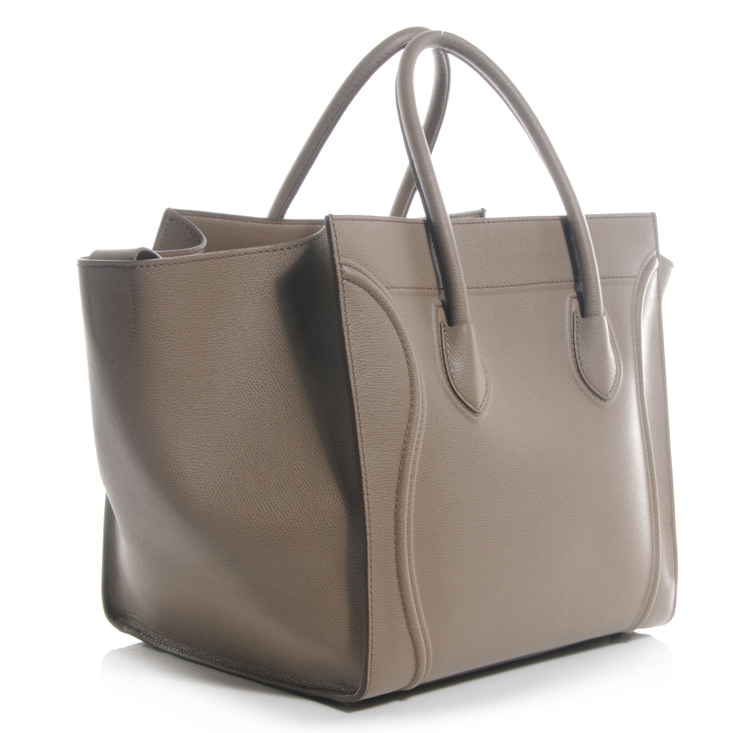 Grainy Calfskin Medium Phantom Luggage Taupe