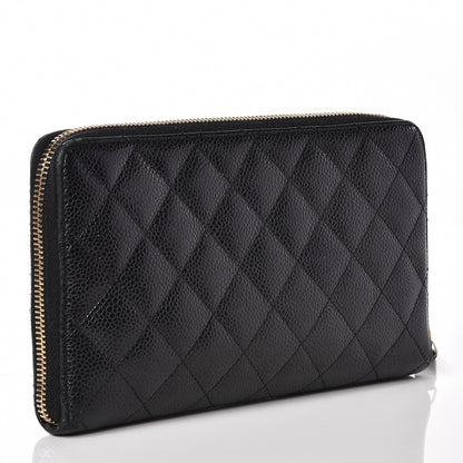 Chanel Caviar Quilted Large Zip Around Organizer Wallet Black 2 of 13