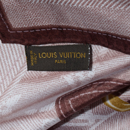Louis Vuitton Silk Monogram New Denim Bandana Scarf Rose Pale 5 of 5