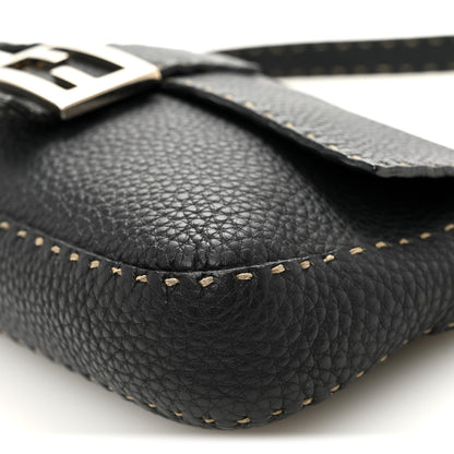 Fendi Calfskin Romano Selleria Baguette Black 10 of 12