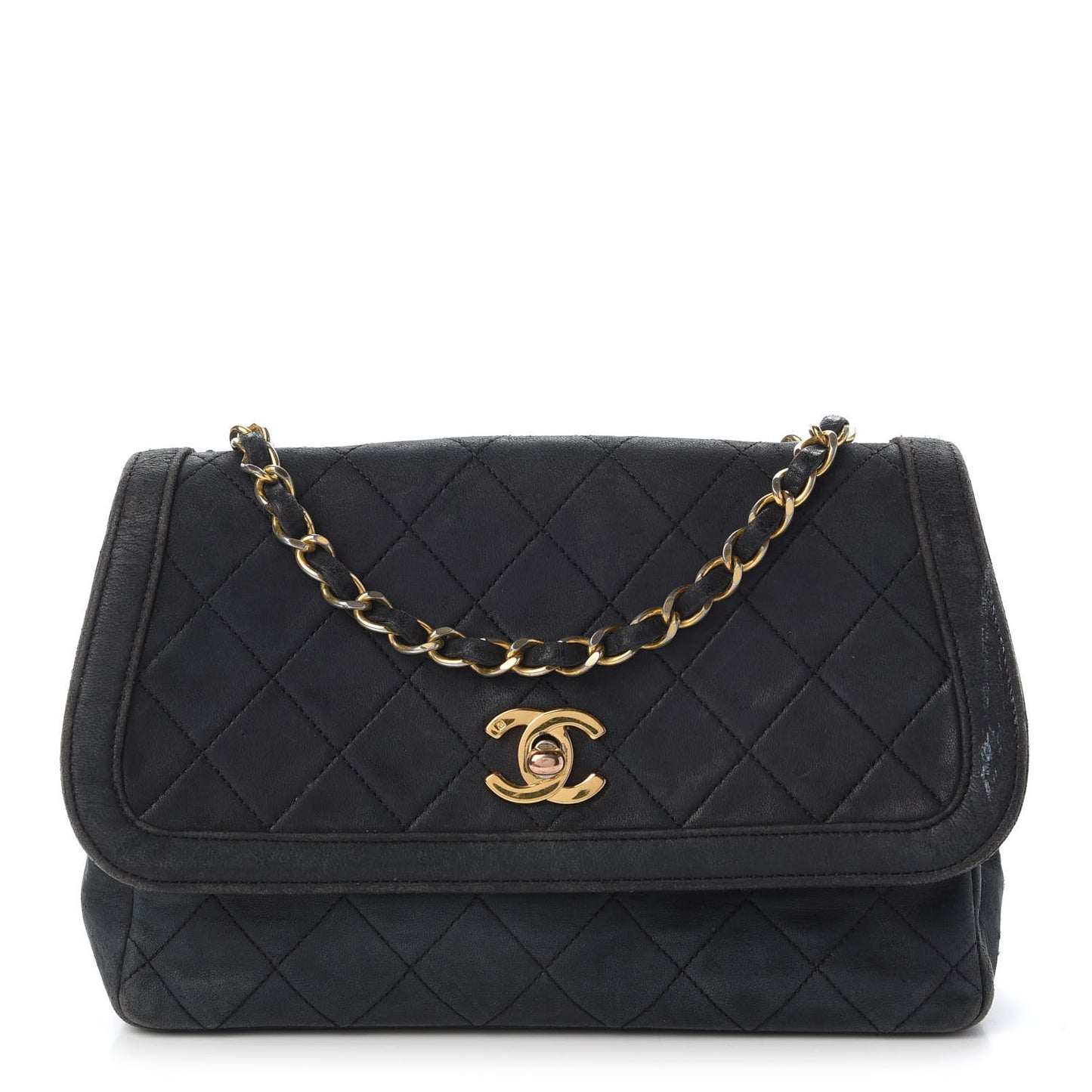Lambskin Quilted Small Single Flap Black