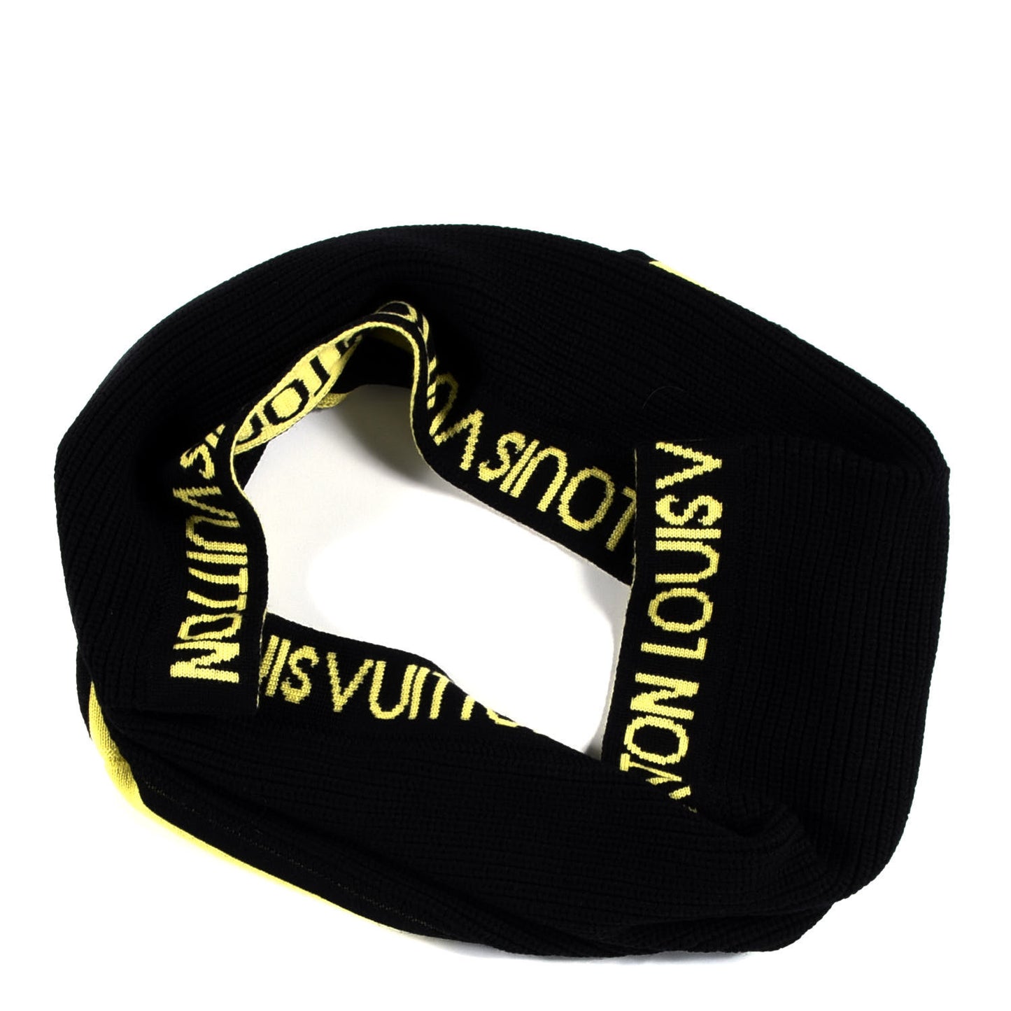 Wool Gravity Snood Scarf Black Jaune