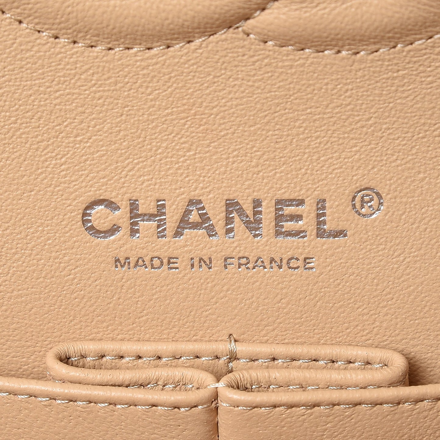 Caviar Quilted Medium Double Flap Beige Clair