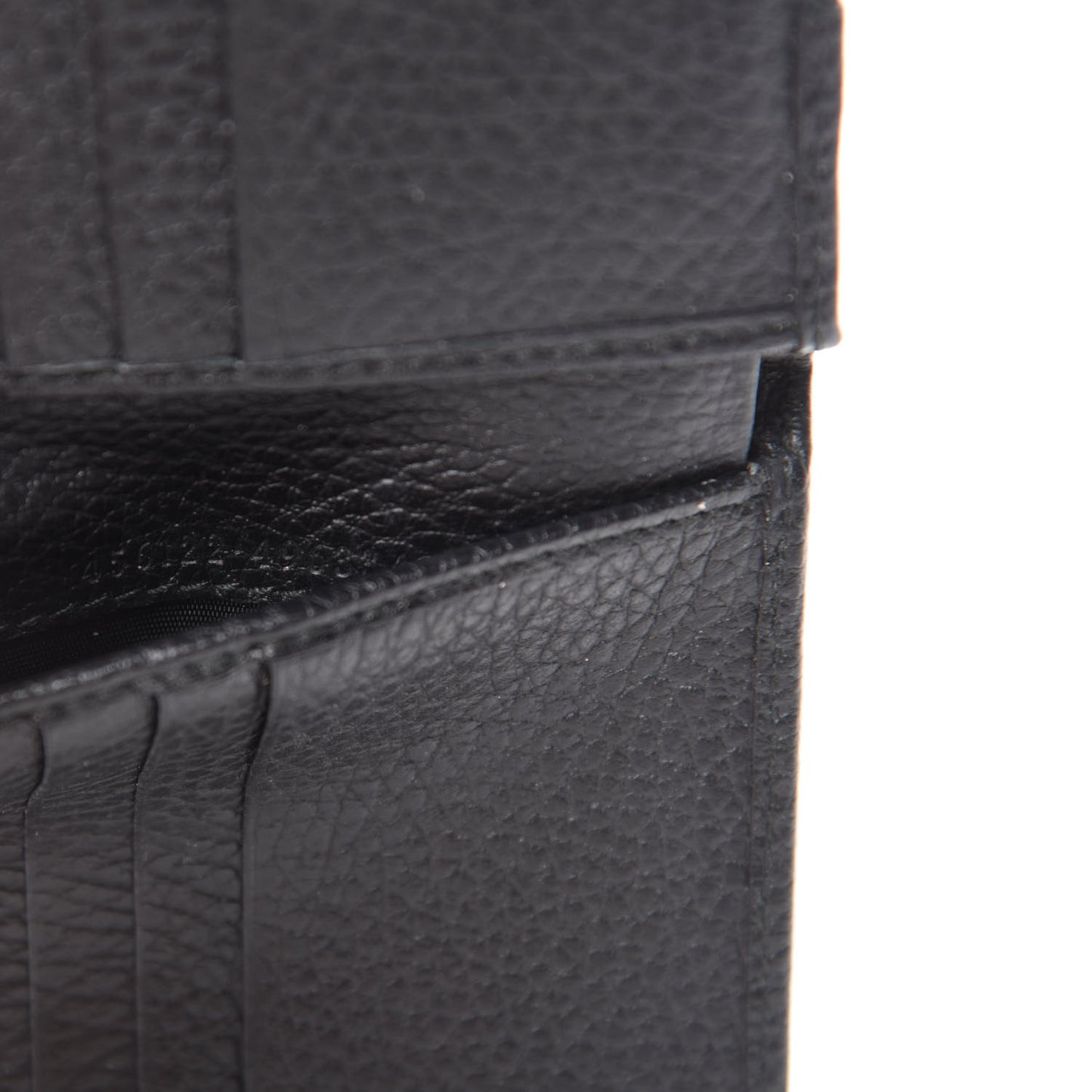 Dollar Calfskin Double G French Flap Wallet Black