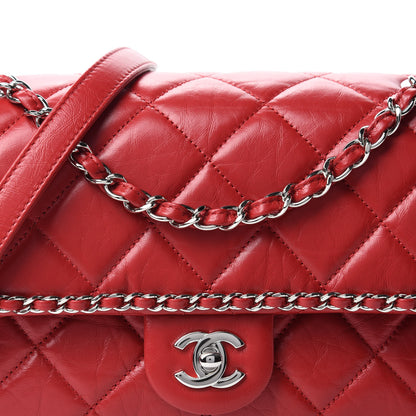 Chanel Crumpled Calfskin Medium Chain All Over Flap Red 11 of 12