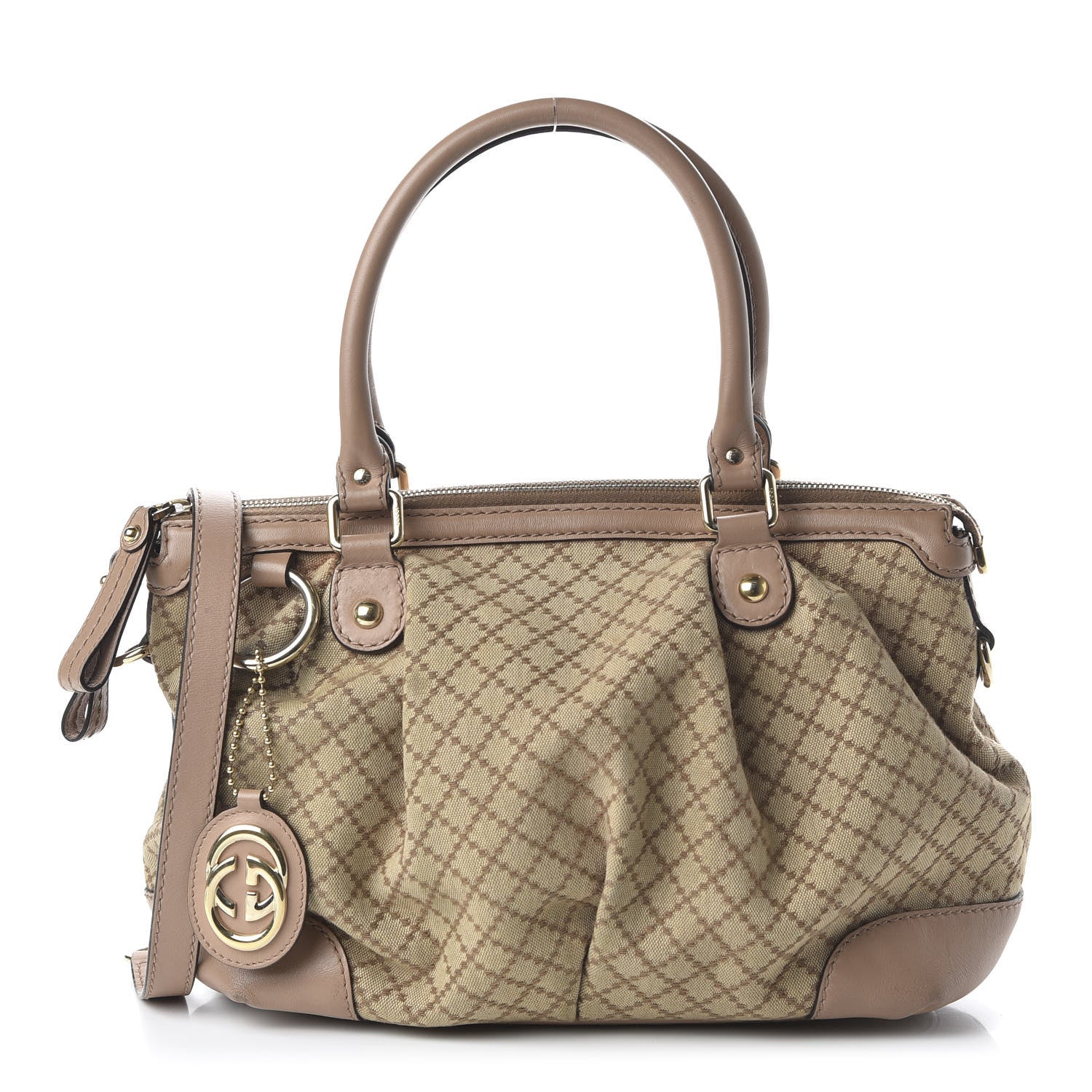 Gucci Diamante Medium Sukey Top Handle Bag Beige Pink 1 of 14