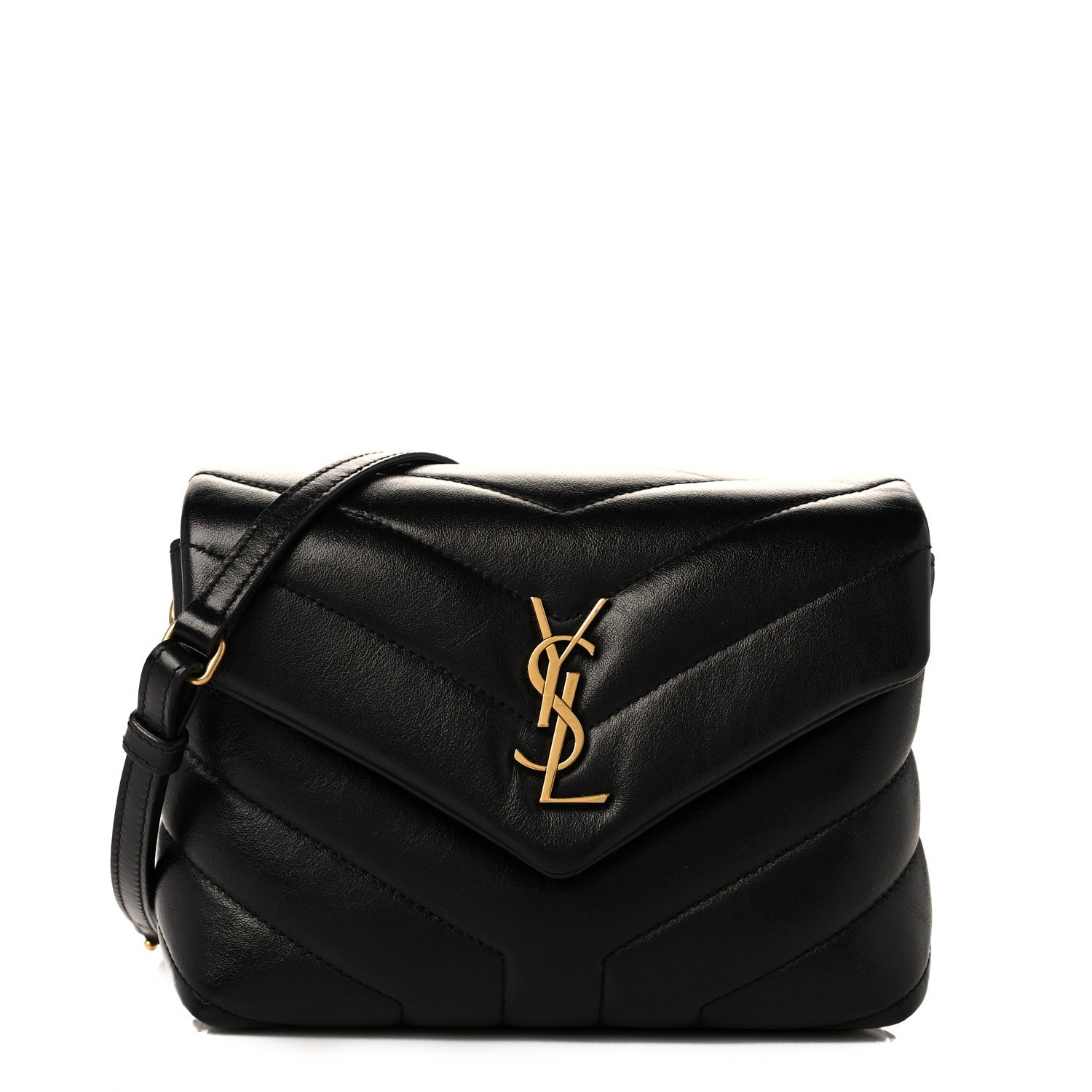 Saint Laurent Calfskin Y Quilted Monogram Toy Loulou Crossbody Bag Black 1 of 10