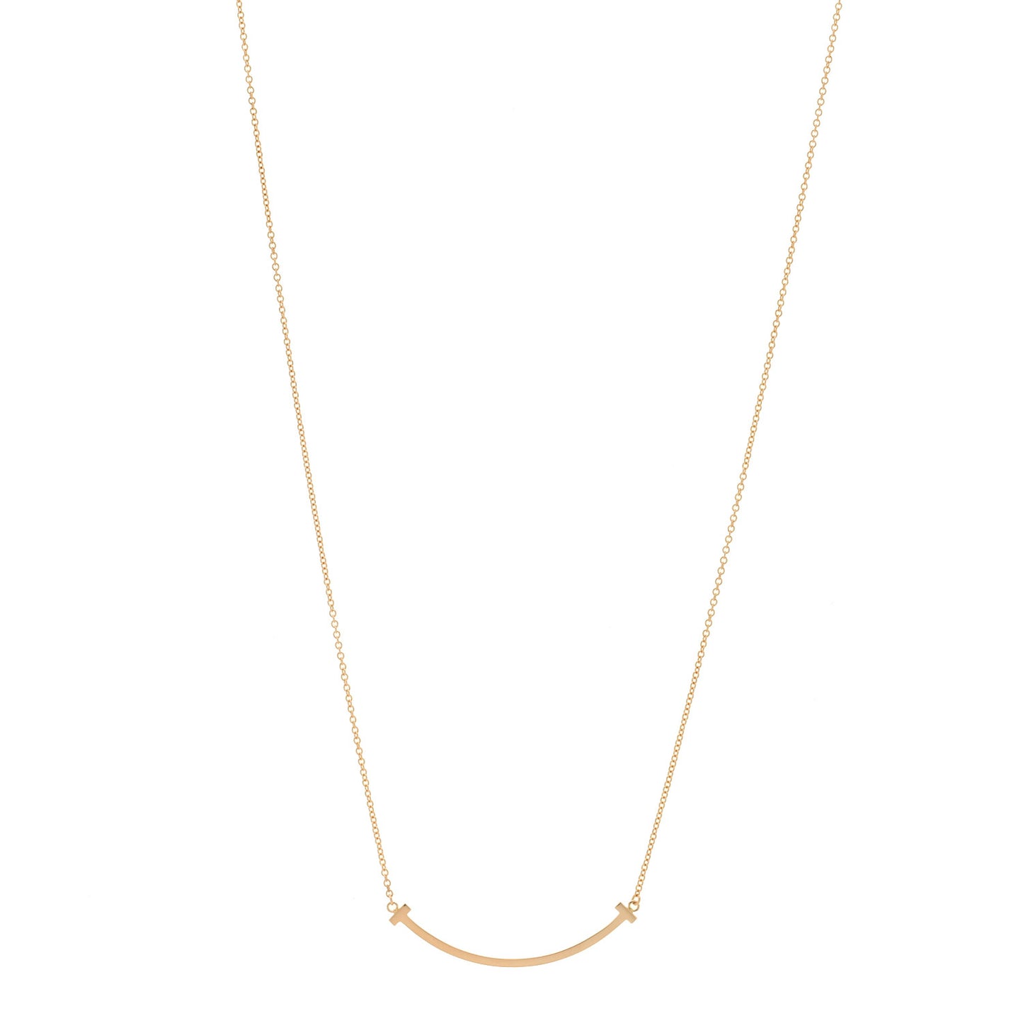 18K Rose Gold Small T Smile Pendant Necklace