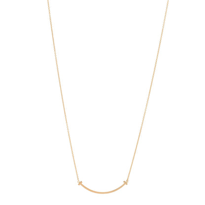 Tiffany 18K Rose Gold Small T Smile Pendant Necklace 1 of 3