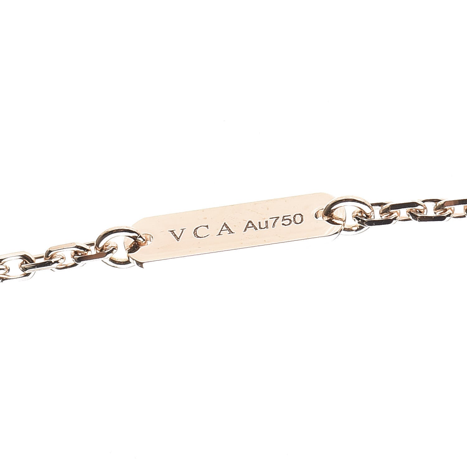 Van Cleef & Arpels 18K Rose Gold Diamond Bulls Eye Vintage Alhambra Pendant Necklace 5 of 7