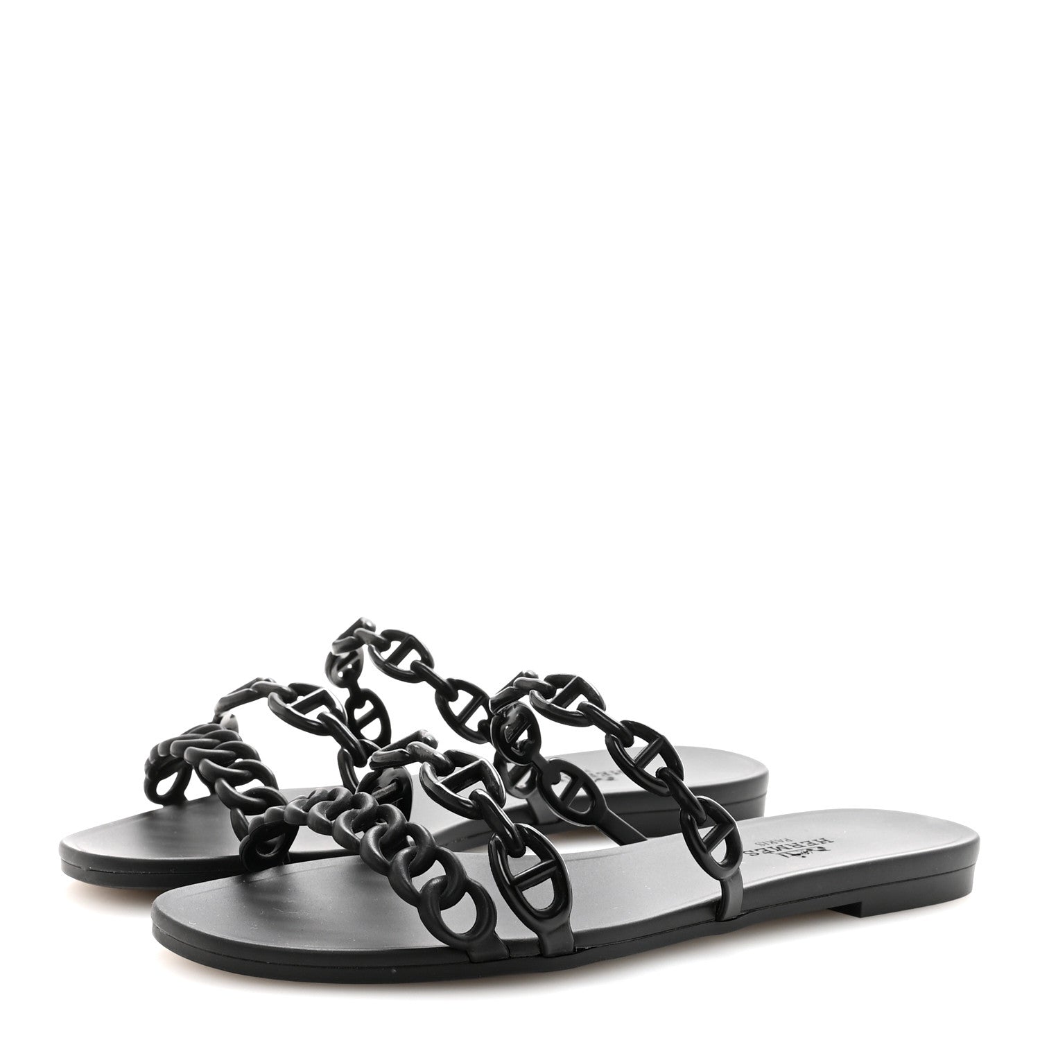 Hermes Rubber Chaine d'Ancre Rivage Sandals 35 Black 4 of 9
