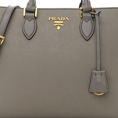Prada Saffiano Soft Calfskin Zippered Tote Marmo 10 of 18