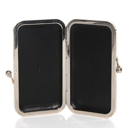 Alexander McQueen Leather Twin Skull Box Clutch Silver 5 of 7