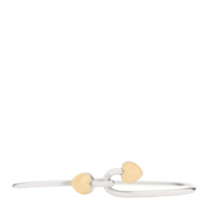 Tiffany Sterling Silver 18K Yellow Gold Two Heart Hook Bracelet 1 of 5