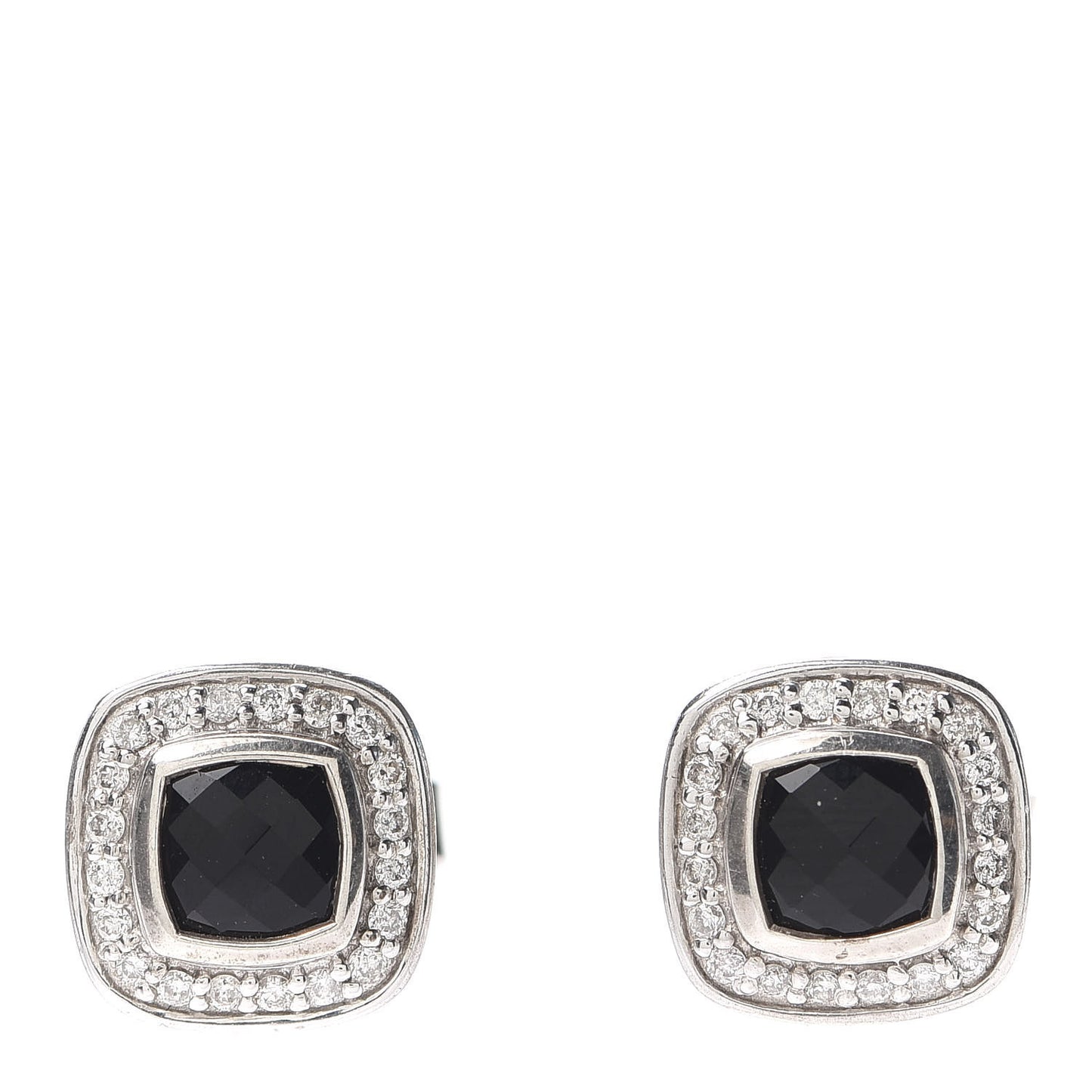 Sterling Silver Diamond Black Onyx 5mm Petite Albion Earrings