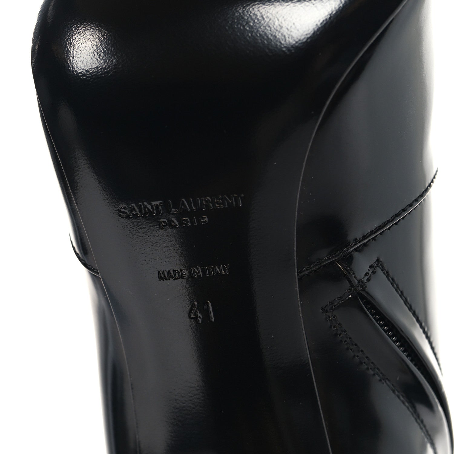 Saint Laurent Vitello Marilyn Auteuil 105 Knee High Zip Boots 41 Black 6 of 7