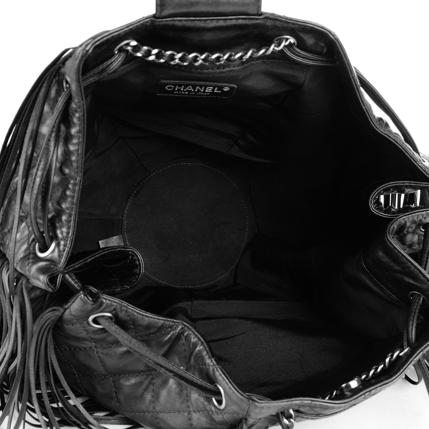 Chanel Lambskin Quilted Western Baluchon Fringe Bag Black 5 of 7