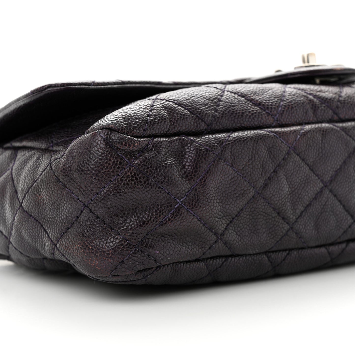 Caviar Quilted Jumbo Easy Flap Purple
