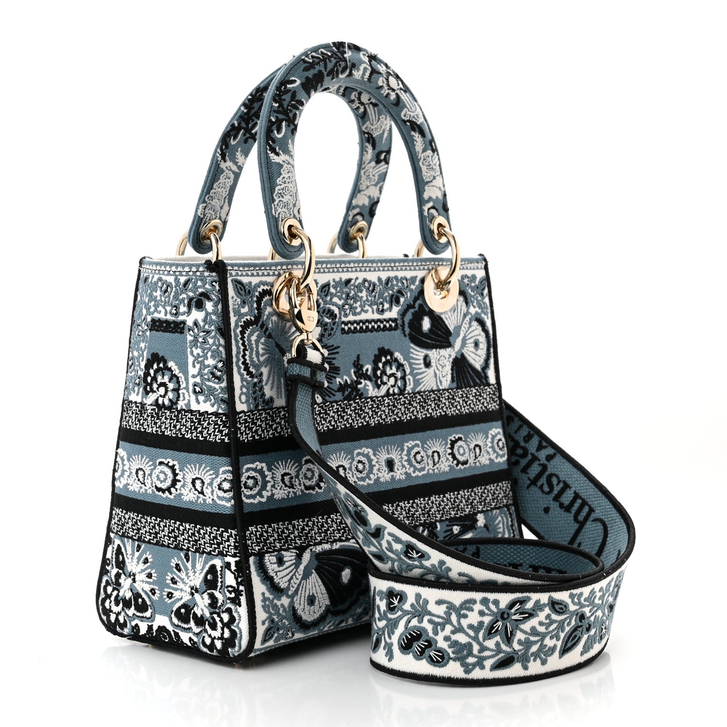 Canvas Embroidered Butterfly Bandana Print Medium Lady D-Lite Denim Blue