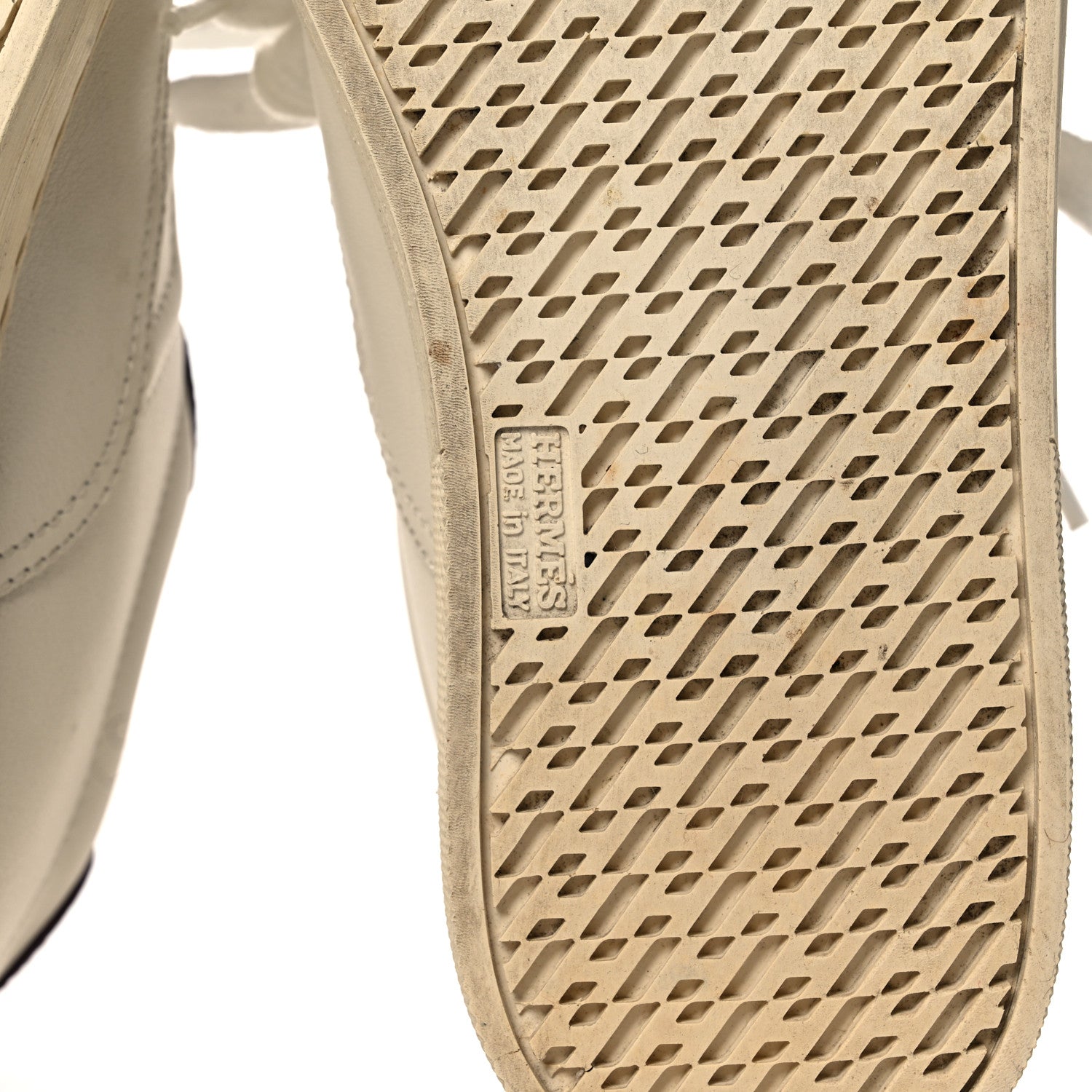 Hermes Calfskin Lizard Womens Quicker Sneakers 35 White Bordeaux 6 of 15