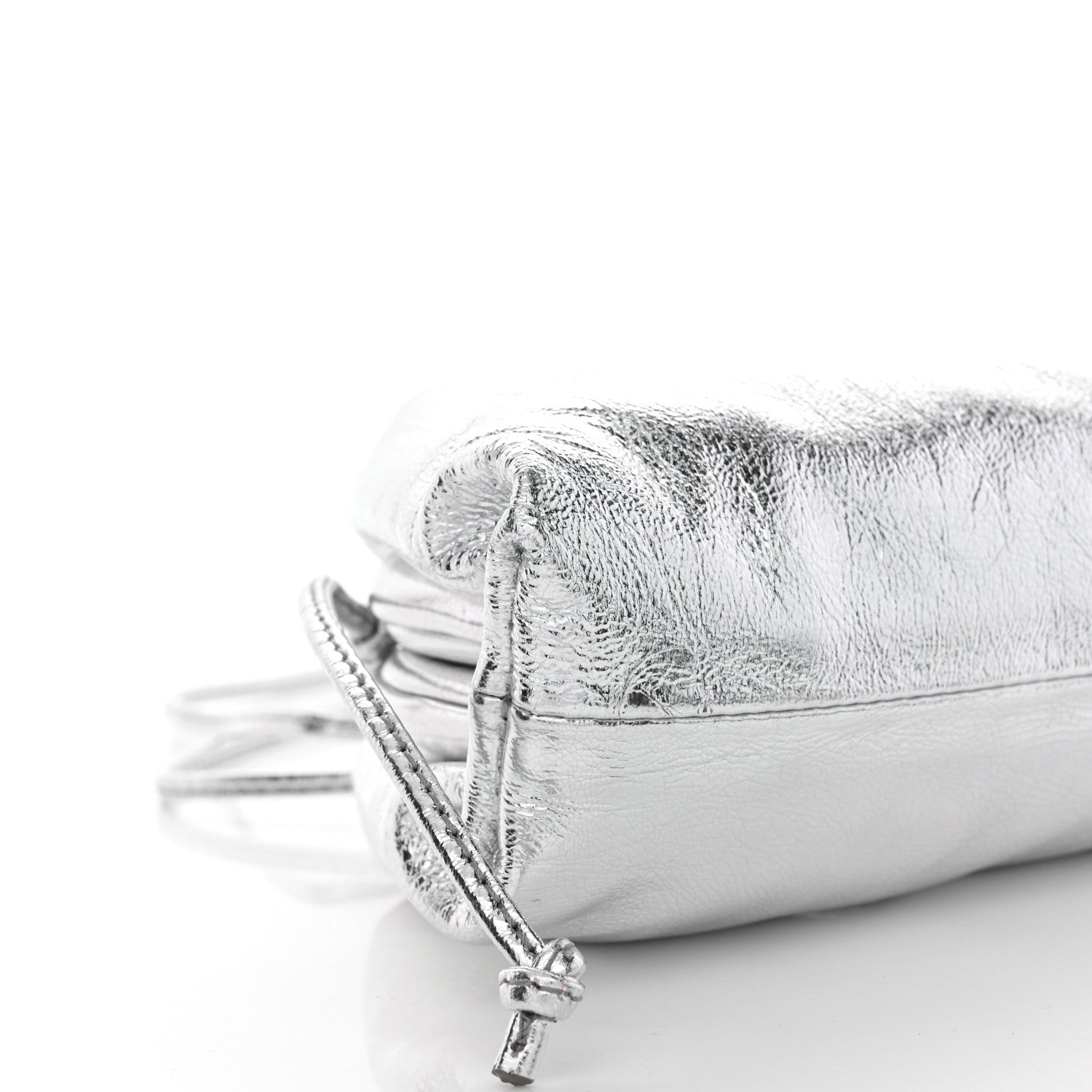 Bottega Veneta Metallic Calfskin The Mini Pouch Silver 9 of 10