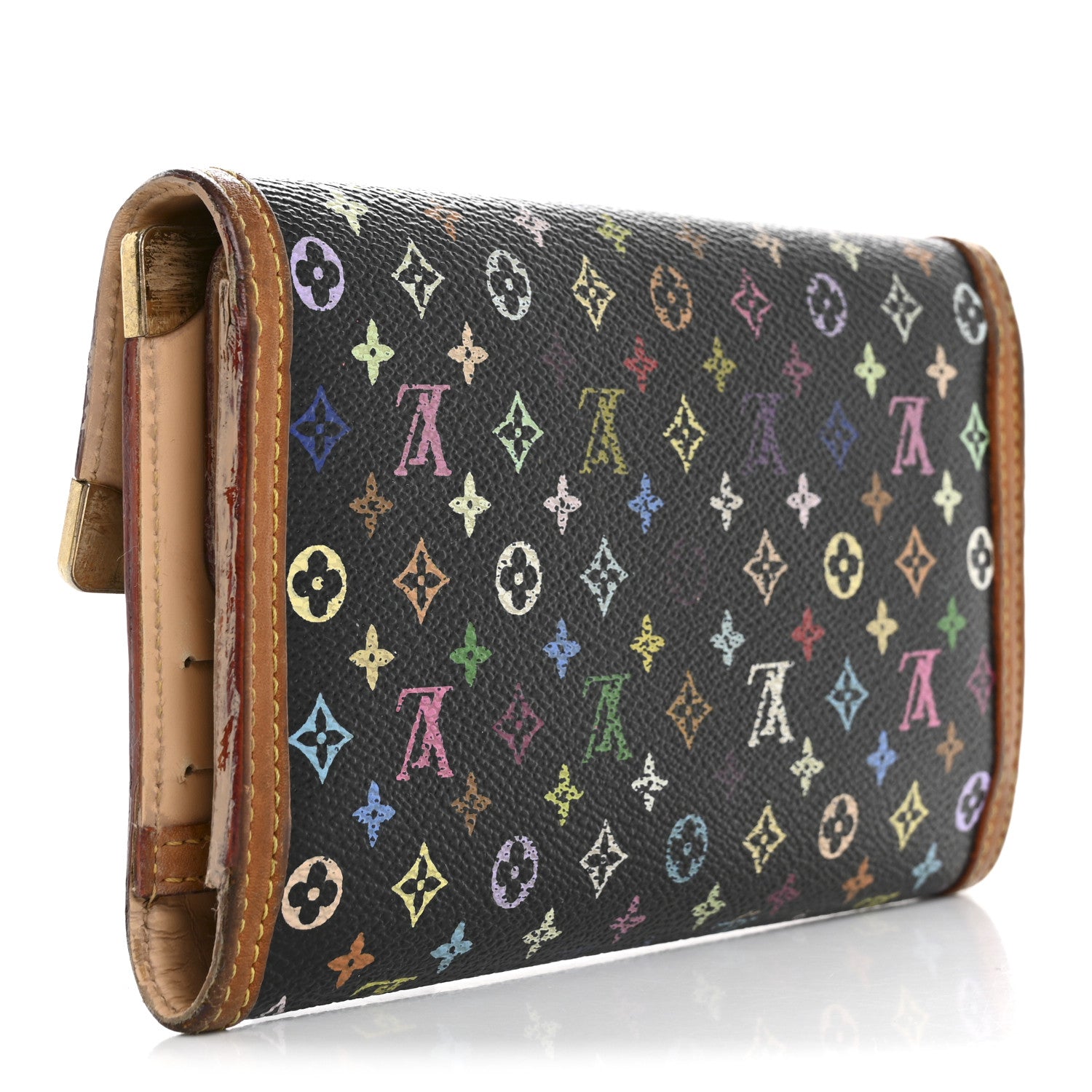 Louis Vuitton Monogram Multicolor Porte Tresor International Wallet Black 3 of 17