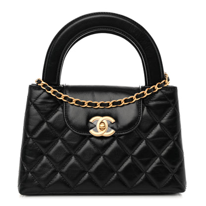 Chanel Shiny Aged Calfskin Quilted Nano Kelly Shopper Black 1 of 11