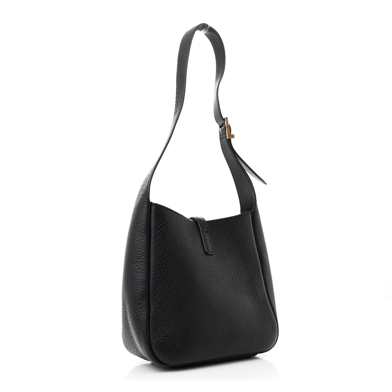 Saint Laurent Grained Calfskin Baby Le 5 A 7 Supple Hobo Black 3 of 11
