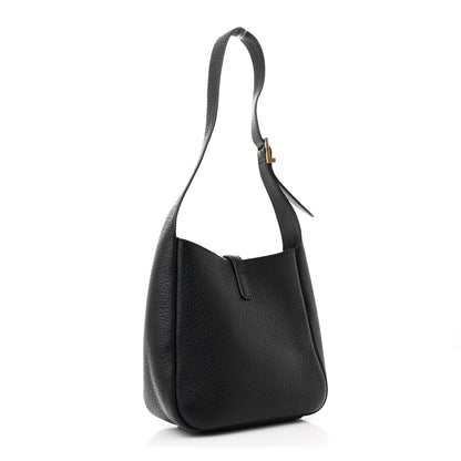 Saint Laurent Grained Calfskin Baby Le 5 A 7 Supple Hobo Black 3 of 11