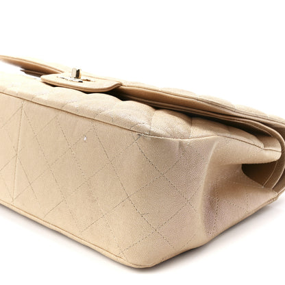 Chanel Iridescent Caviar Quilted Jumbo Double Flap Beige 11 of 11