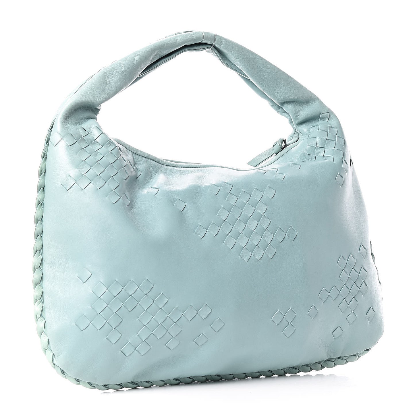 Nappa Intrecciato Medium Veneta Hobo Seafoam