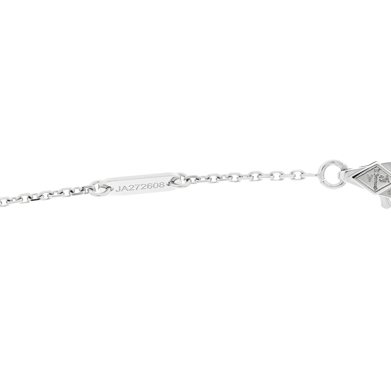 Van Cleef & Arpels 18K White Gold Diamond Sweet Alhambra Pendant Necklace 5 of 6
