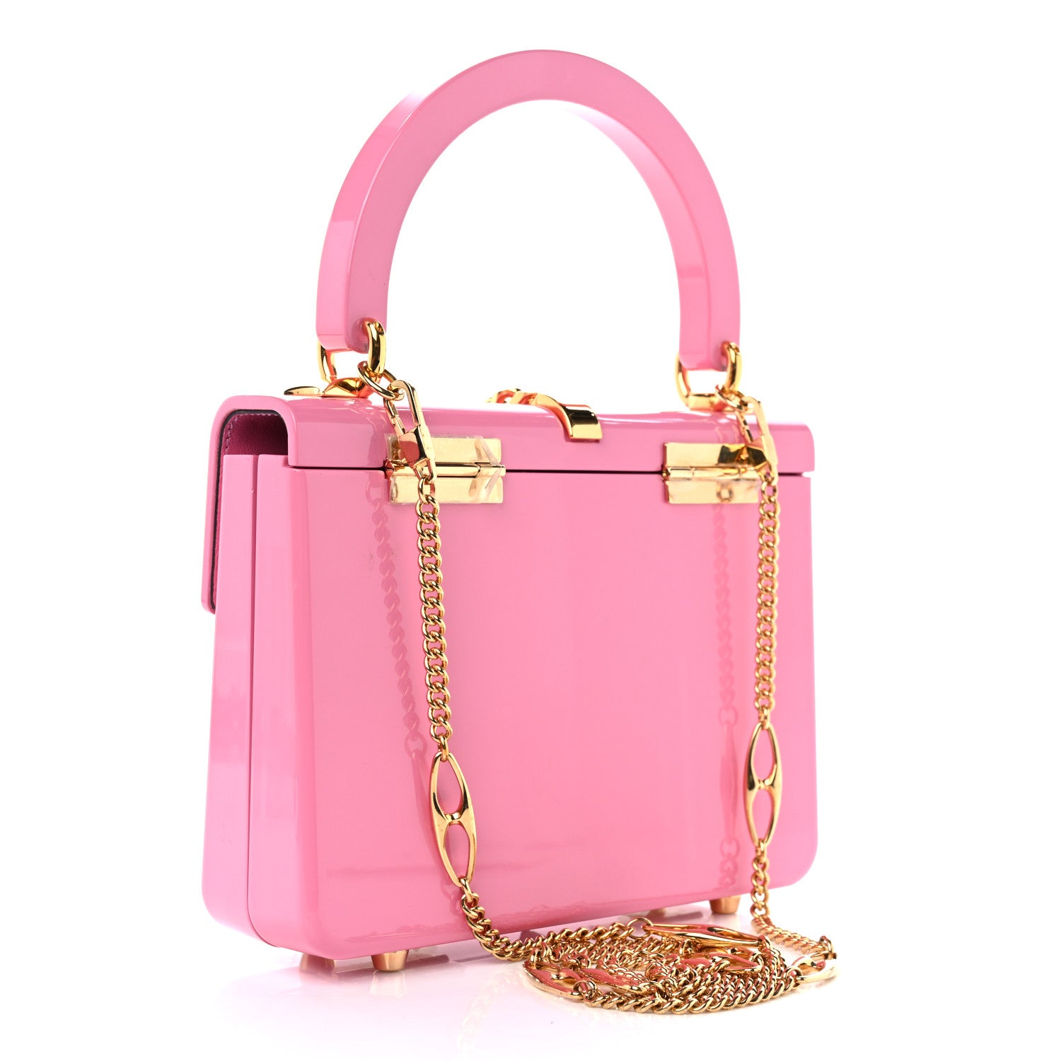 Gucci Plexiglass Mini Sylvie 1969 Top Handle Bag Pink 2 of 13