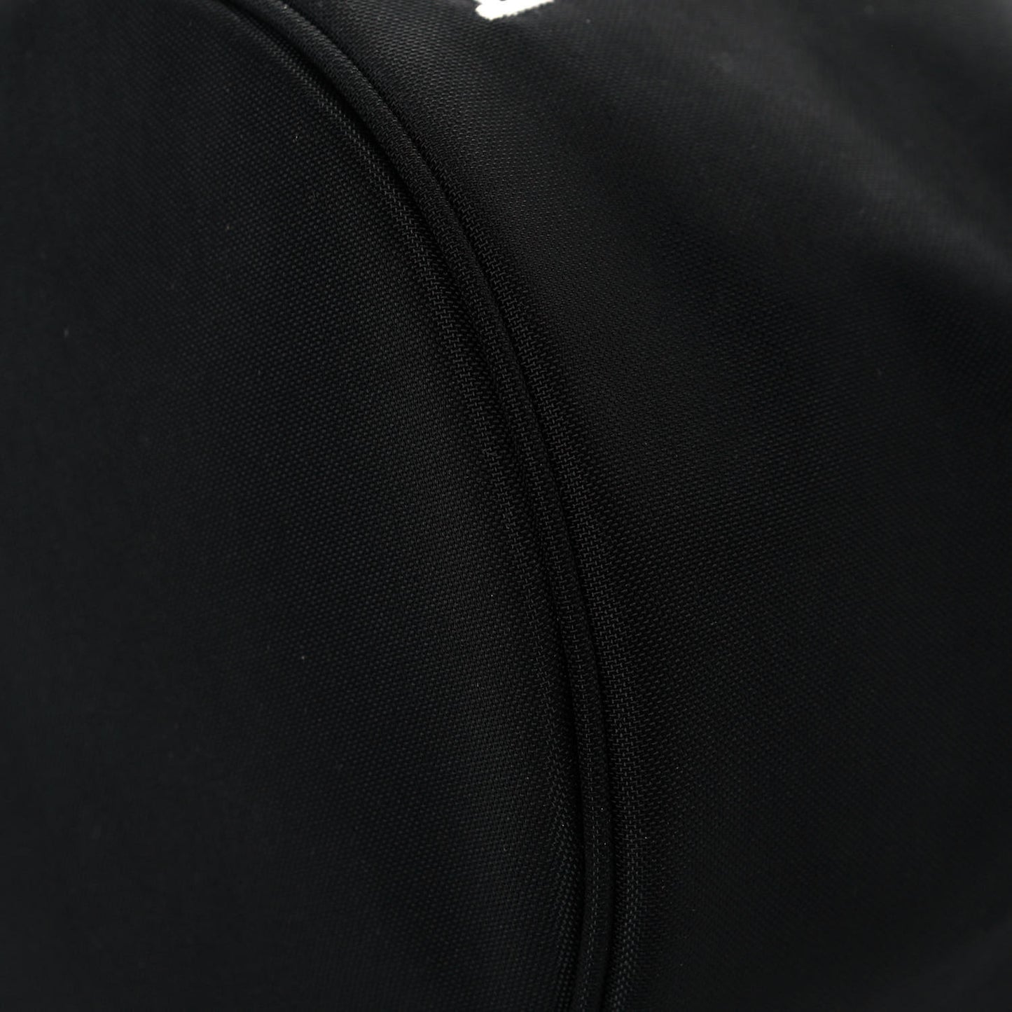 Recycled Sport Nylon Logo Embroidered Wheel Drawstring Bucket Bag Black White