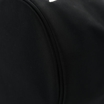 Balenciaga Recycled Sport Nylon Logo Embroidered Wheel Drawstring Bucket Bag Black White 9 of 11