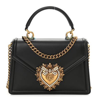 Dolce & Gabbana Smooth Calfskin Small Devotion Envelope Top Handle Bag Black 1 of 7