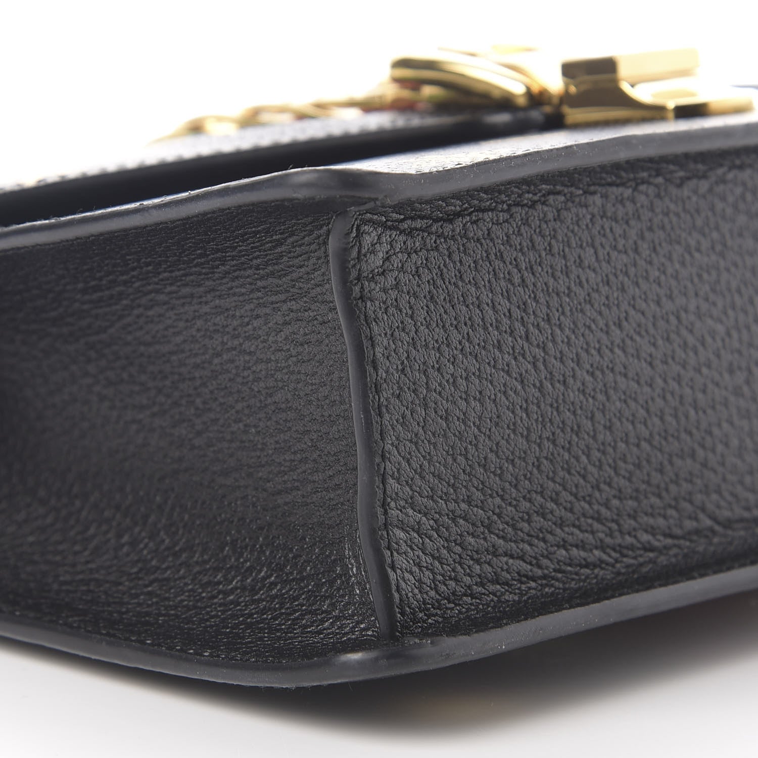 Gucci Textured Calfskin Bee Star Print Small Sylvie Shoulder Bag Black 7 of 11