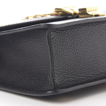 Gucci Textured Calfskin Bee Star Print Small Sylvie Shoulder Bag Black 7 of 11