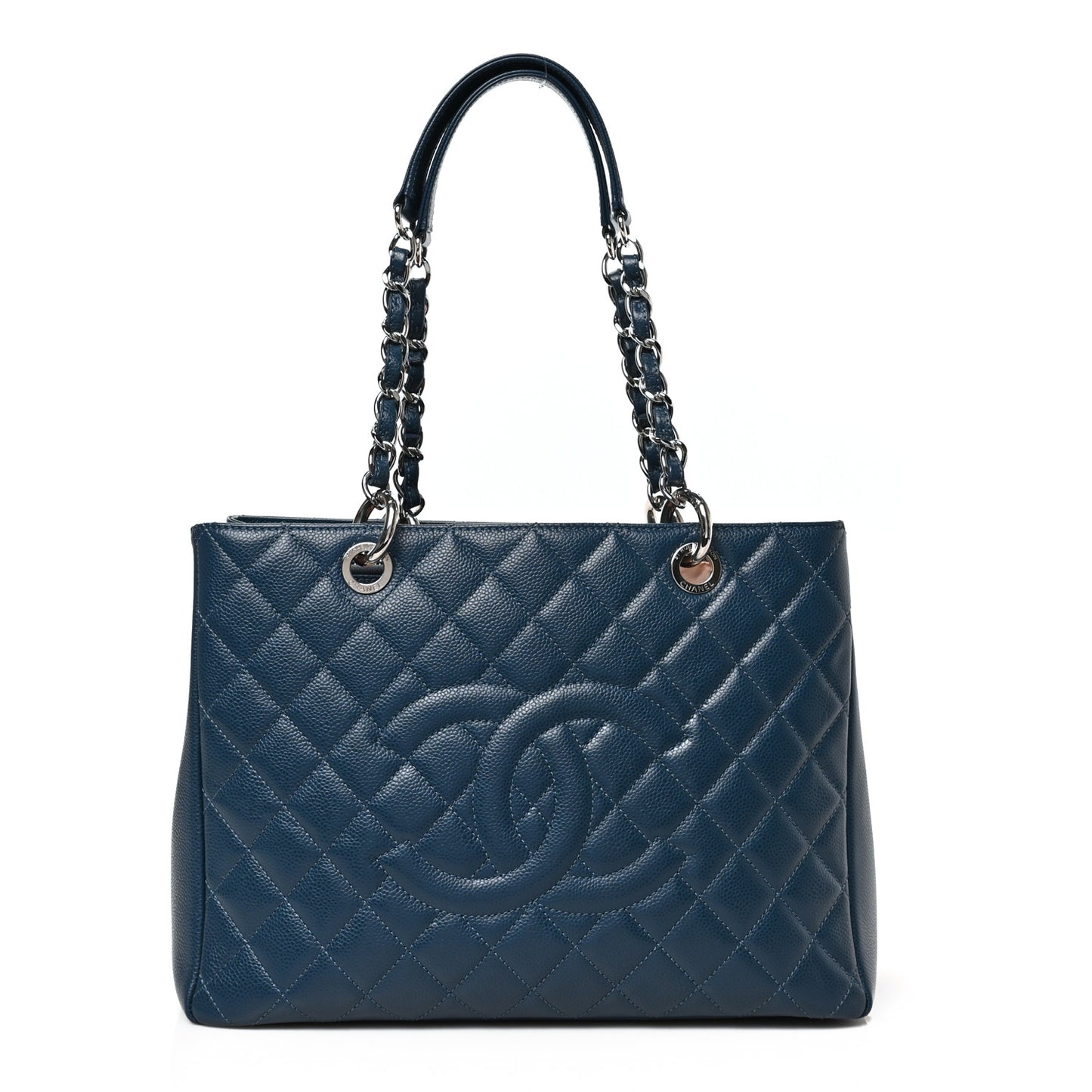Caviar Quilted Grand Shopping Tote GST Blue