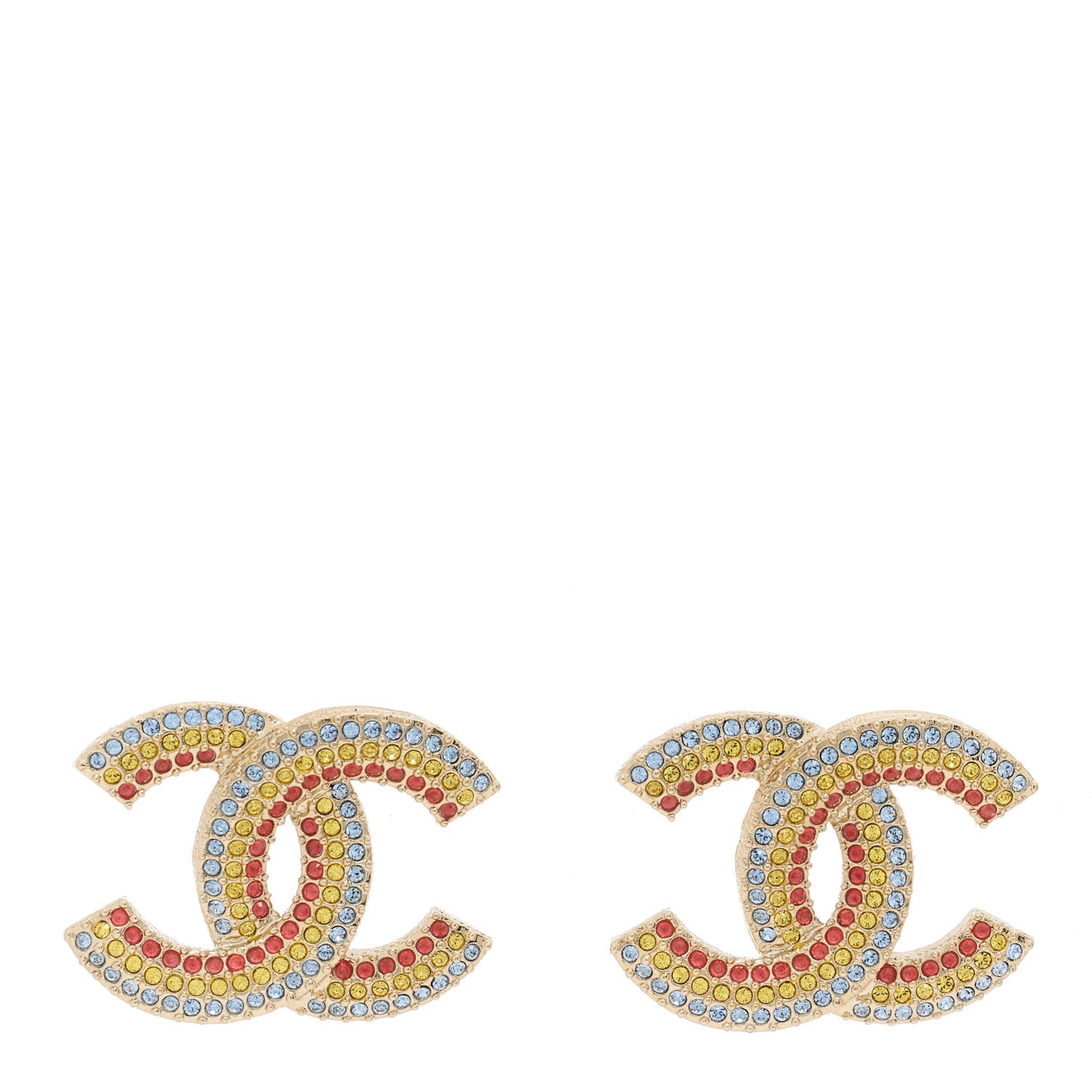 Crystal CC Earrings Gold Multicolor
