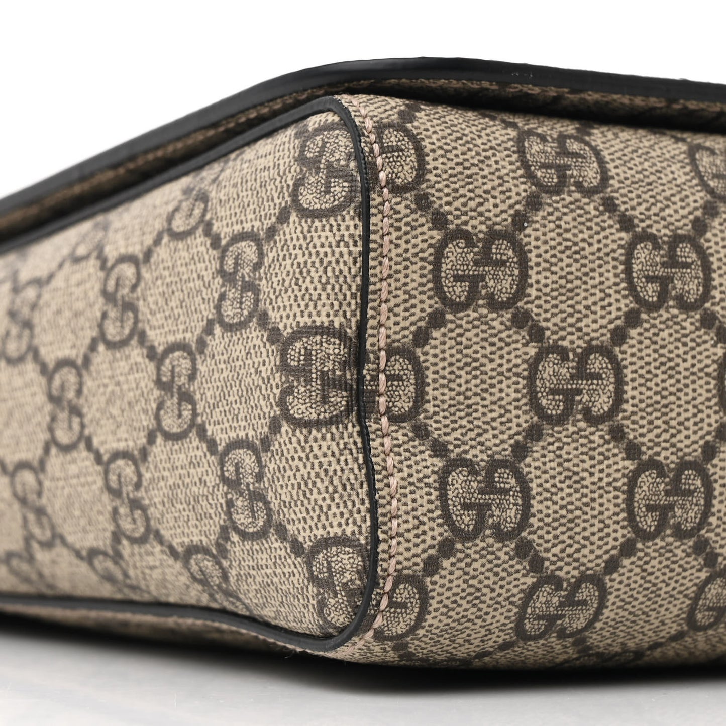 GG Supreme Monogram Web Flap Messenger Bag Black