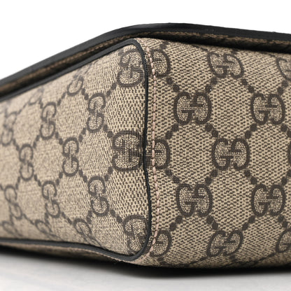 Gucci GG Supreme Monogram Web Flap Messenger Bag Black 9 of 10