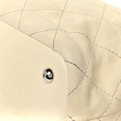 Chanel Grained Calfskin Quilted Small Daily Tote Dark White Black 13 of 16