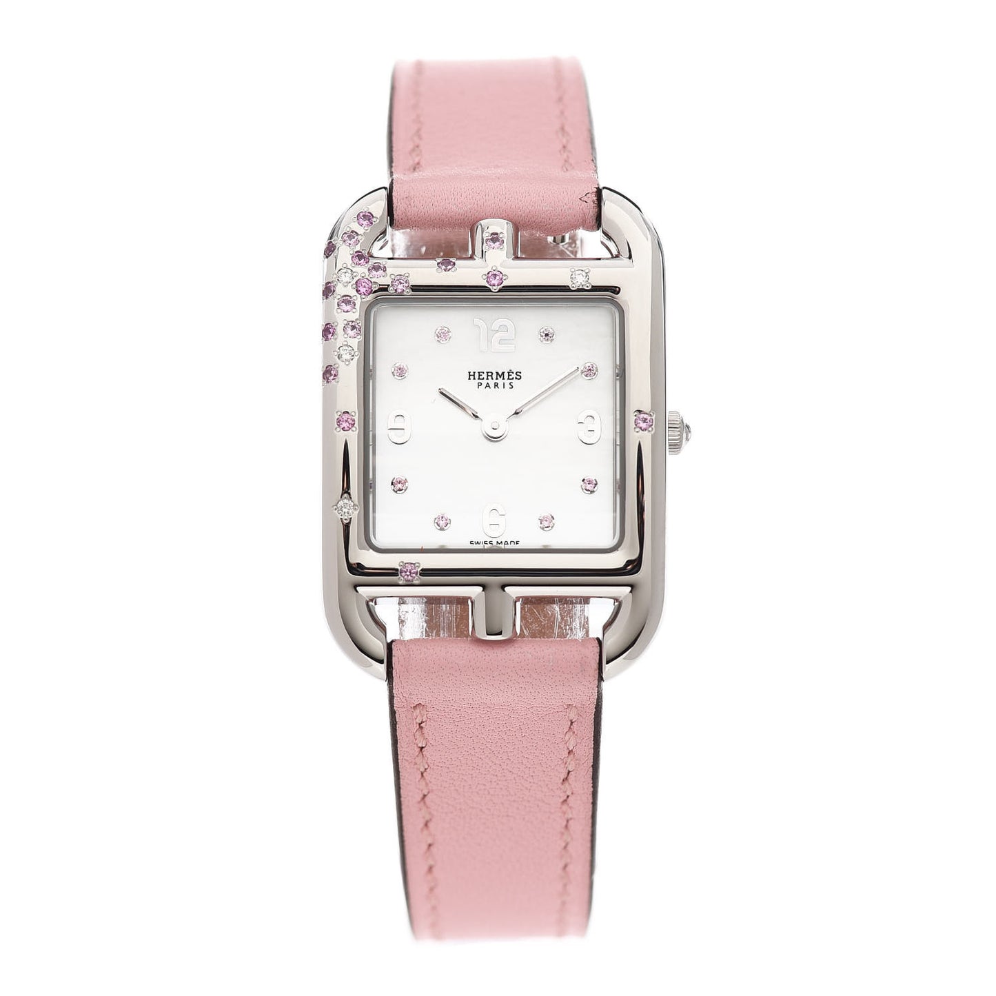 Stainless Steel Swift Diamond Pink Sapphire Mother of Pearl 23mm Cape Cod Quartz Watch Rose Sakura