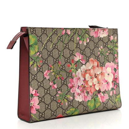 Gucci GG Supreme Monogram Blooms Large Cosmetic Case Beige Multicolor Dry Rose 3 of 7